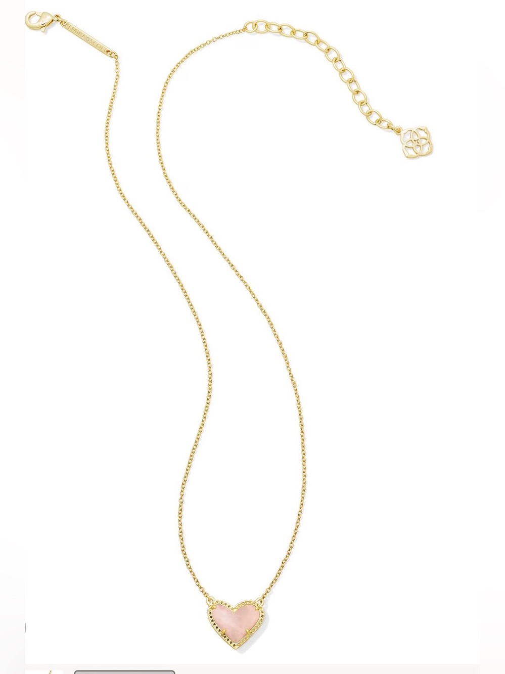 Kendra Scott Gold Chain Necklace with Rose Heart Pendant